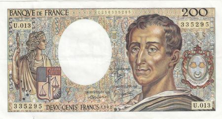 France 200 Francs - Montesquieu - 1982 - Série U.013