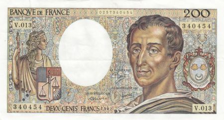 France 200 Francs - Montesquieu - 1982 - Série V.013 - F.70.02