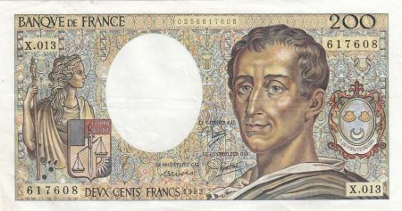 France 200 Francs - Montesquieu - 1982 - Série X.013 - F.70.02