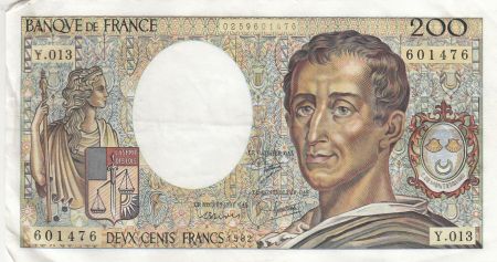 France 200 Francs - Montesquieu - 1982 - Série Y.013 - F.70.02