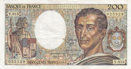 France 200 Francs - Montesquieu - 1982 - Série Y.013 - F.70.02