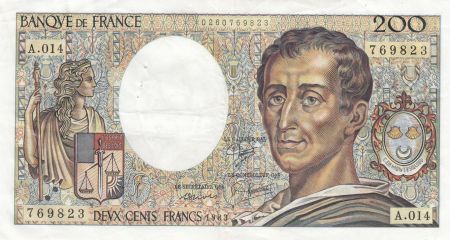 France 200 Francs - Montesquieu - 1983 - Série A.014 - F.70.03