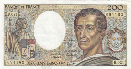 France 200 Francs - Montesquieu - 1983 - Série B.021 - F.70.03