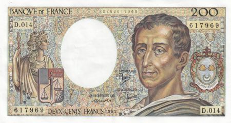 France 200 Francs - Montesquieu - 1983 - Série D.014 - F.70.03