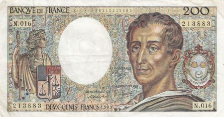 France 200 Francs - Montesquieu - 1983 - Série N.016 - F.70.03