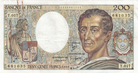 France 200 Francs - Montesquieu - 1983 - Série T.017 - F.70.03