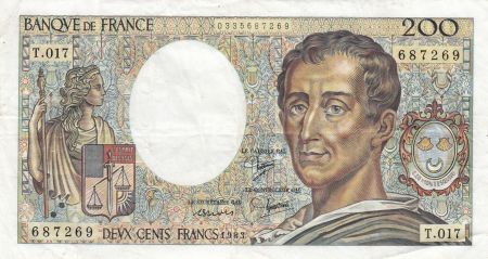 France 200 Francs - Montesquieu - 1983 - Série T.017 - F.70.03