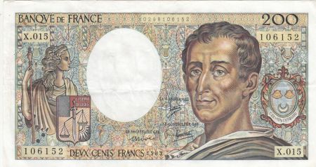 France 200 Francs - Montesquieu - 1983 - Série X.015 - F.70.03