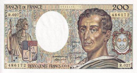 France 200 Francs - Montesquieu - 1985 - Série R.027 - F.70.05