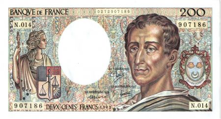 France 200 Francs Montesquieu - 1983 Série N.014 Neuf