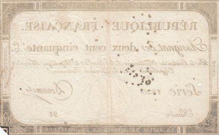 France 250 Livres - 7 Vendémiaire An II - 1793 - Sign. Domain - Série 1820