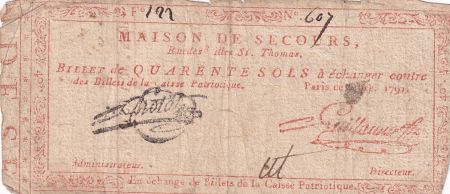 France 40 sols - Maison de secours, rue des filles St. Thomas - 05-10-1791