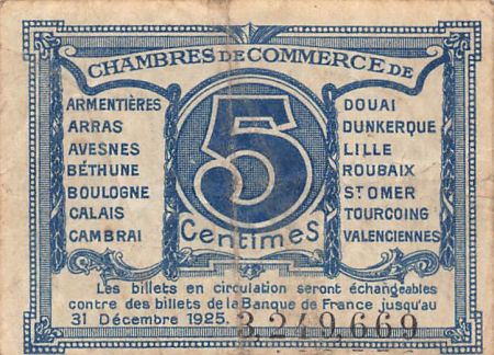 France 5 Centimes - Chambre de Commerce du Nord et Pas-de-Calais - ND (1918)