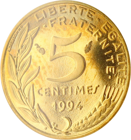 France 5 Centimes BE Marianne 1994