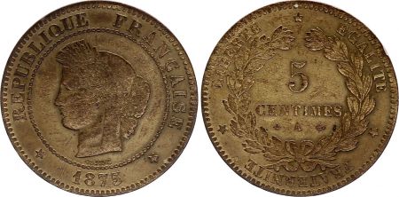 France 5 Centimes Cérès - 1875 A Paris