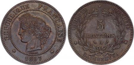 France 5 Centimes Cérès - 1897 Torche A Paris