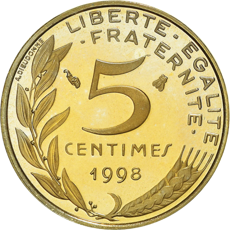 France 5 centimes Marianne - 1998 - BE