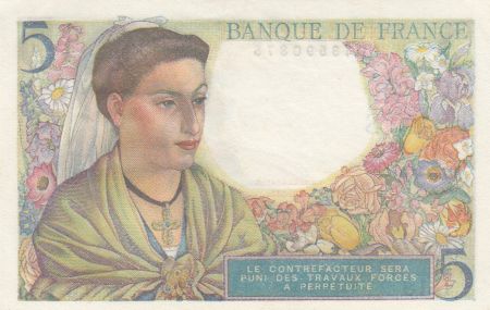 France 5 Francs - Berger - 02-06-1943 - Série L.18