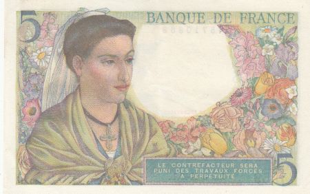 France 5 Francs - Berger - 05-08-1943 - Série H.59