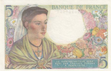 France 5 Francs - Berger - 25-11-1943 - Série C.77