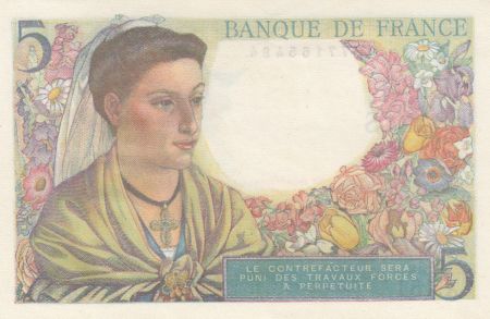 France 5 Francs - Berger - 30-10-1947 - Série X.151