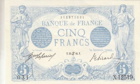 France 5 Francs - Bleu - 23-06-1916 - Série X.12519