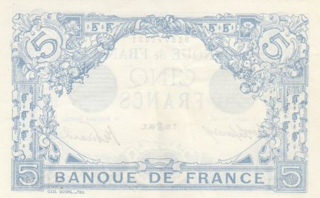 France 5 Francs - Bleu - 23-06-1916 - Série X.12519