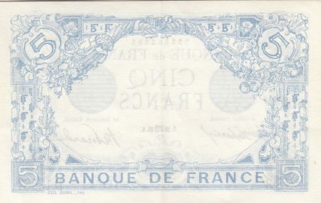 France 5 Francs - Bleu - 28-08-1916 - Série D.13581