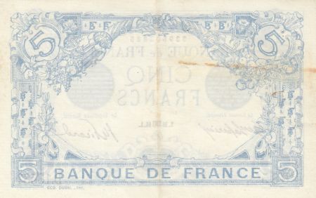 France 5 Francs - Bleu - 28-08-1916 - Série D.13581