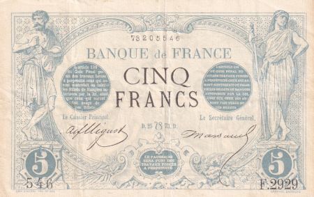 France 5 Francs - Noir - 25-07-1873 - Série F.2929