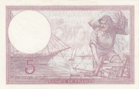 France 5 Francs - Violet - 10-08-1939 - Série B.60704 - F.04.05