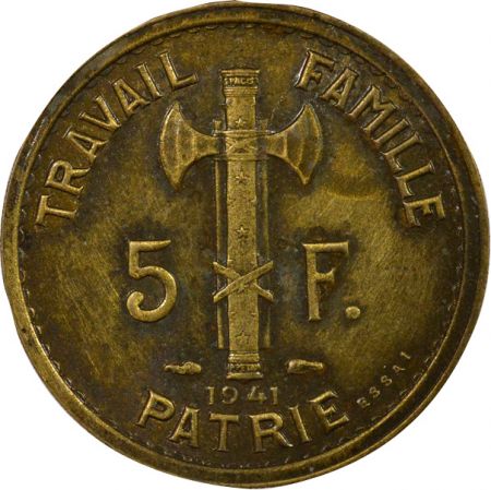 France 5 Francs, Essais Pétain, 3e Type - 1941 Paris