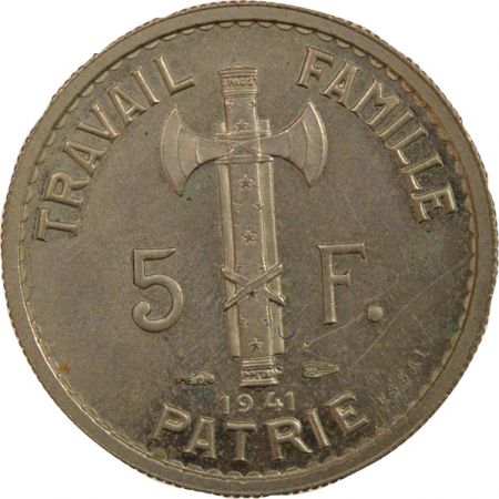 France 5 Francs, Essais Pétain, 3e Type - 1941 Paris