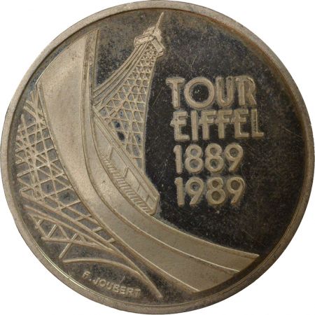 France 5 Francs Argent, Tour Eiffel - 1989 BE