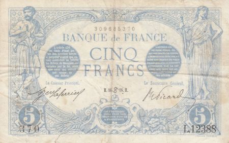 France 5 Francs Bleu - 16-06-1916 Série L.12388