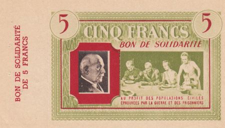 France 5 Francs Bon de Solidarité - 1941-1942