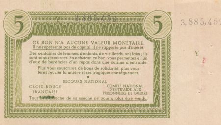 France 5 Francs Bon de Solidarité - 1941-1942