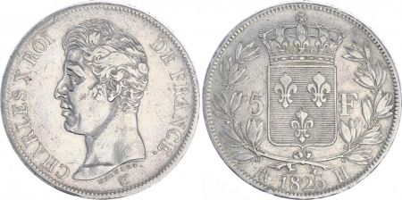 France 5 Francs Charles X - Ier type - 1826 H La Rochelle