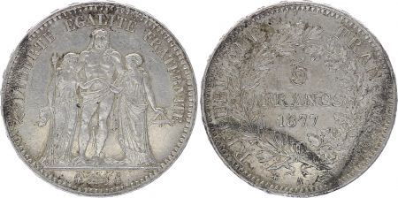 France 5 Francs Hercule - III e République - 1877 A