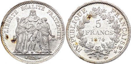 France 5 Francs Hercule 1874 A - Paris - Argent