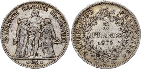 France 5 Francs Hercule 1875 A - Paris - Argent