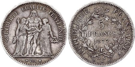 France 5 Francs Hercule III e République - 1877 K Bordeaux