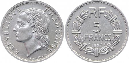 France 5 Francs Lavrillier - 1937