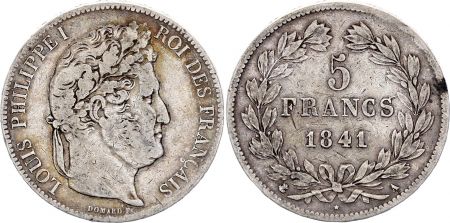 France 5 Francs Louis-Philippe I  - 1841 A Paris - Argent