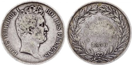 France 5 Francs Louis-Philippe I - 1830 B Rouen Argent - en creux