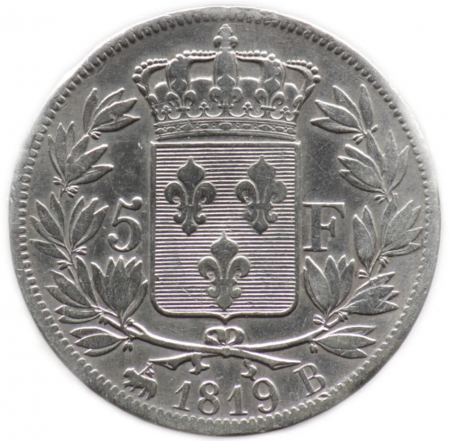 France 5 Francs Louis XVIII - 1819 B