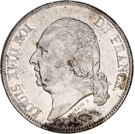 France 5 Francs Louis XVIII Buste nu - 1819 B