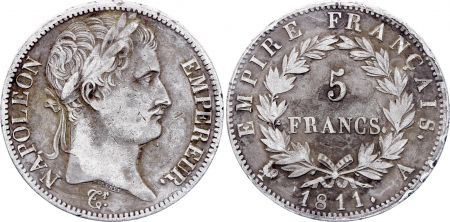 France 5 Francs Napoléon I - 1811 A Paris - Argent