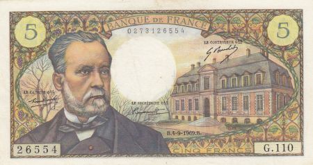 France 5 Francs Pasteur - 04-09-1969 - Série G.110