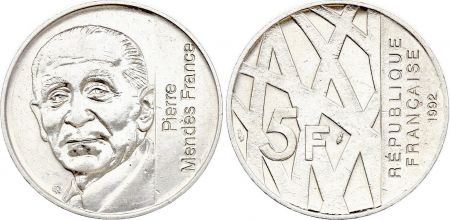 France 5 Francs Pierre Mendes France - 1992